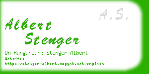 albert stenger business card